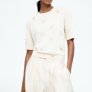 H&M EDITION BEAD-EMBELLISHED TOP